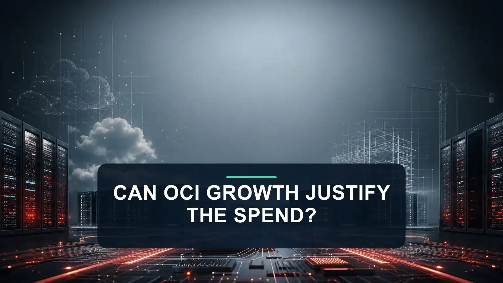 Oracle Stock Report: OCI AI Backlog, Cloud Growth, and ORCL Capital Spending editorial visual showing its AI opportunity and investment risks.