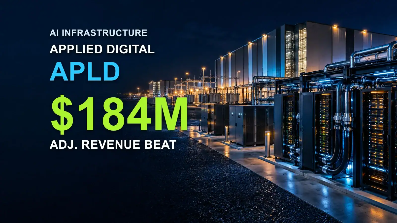 Applied Digital AI infrastructure data center illustrating its million adjusted revenue beat in Q1 FY2027 earnings.
