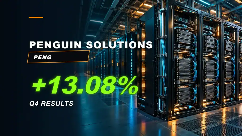 Penguin Solutions PENG Q4 FY2026 earnings article hero, showing an original conceptual AI data-center rack deployment.